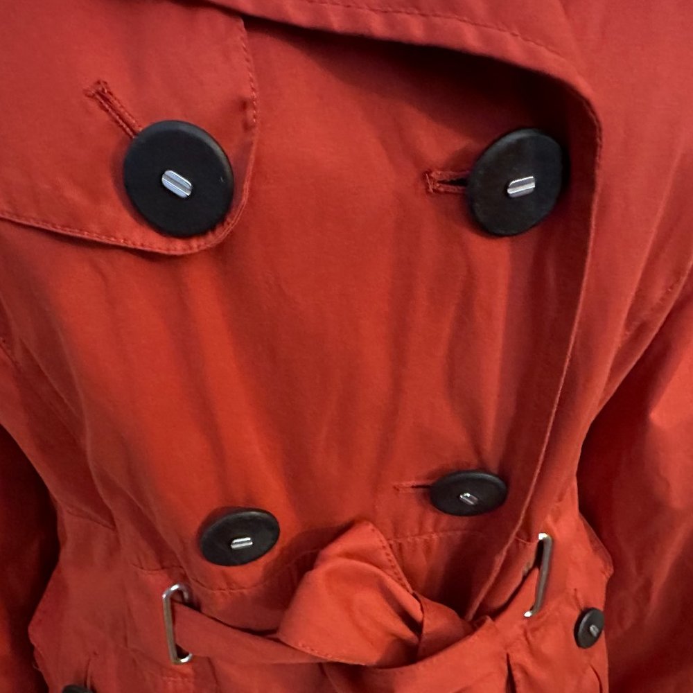 Ambition Rust-Colored Short Trench Coat Size L - Picture 5 of 9